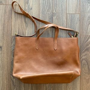 Madewell Zip Top Transport carry all in English saddle